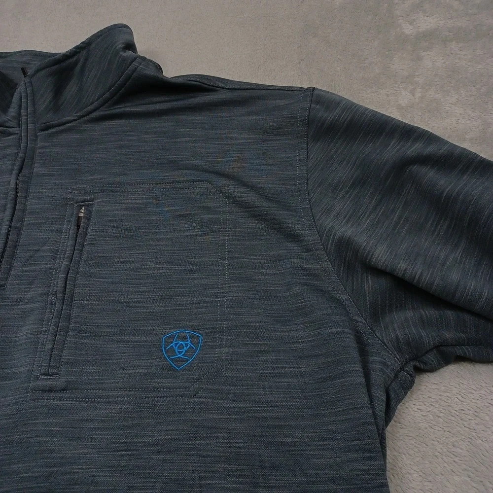 Ariat Sweater Mens XL Gray 1/4 Zip Tek Cold Series Workwear Casual Pullover